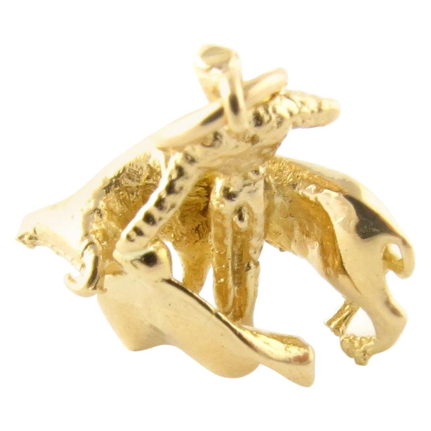 18 Karat Yellow Gold Matador and Bull Charm