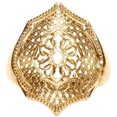 18 Karat Yellow Gold Mauresque Cocktail Ring Natalie Barney