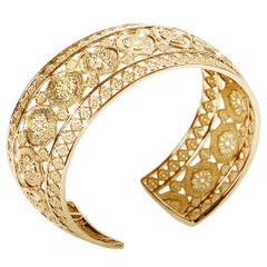 18 Karat Yellow Gold Mauresque Cuff Bracelet Natalie Barney