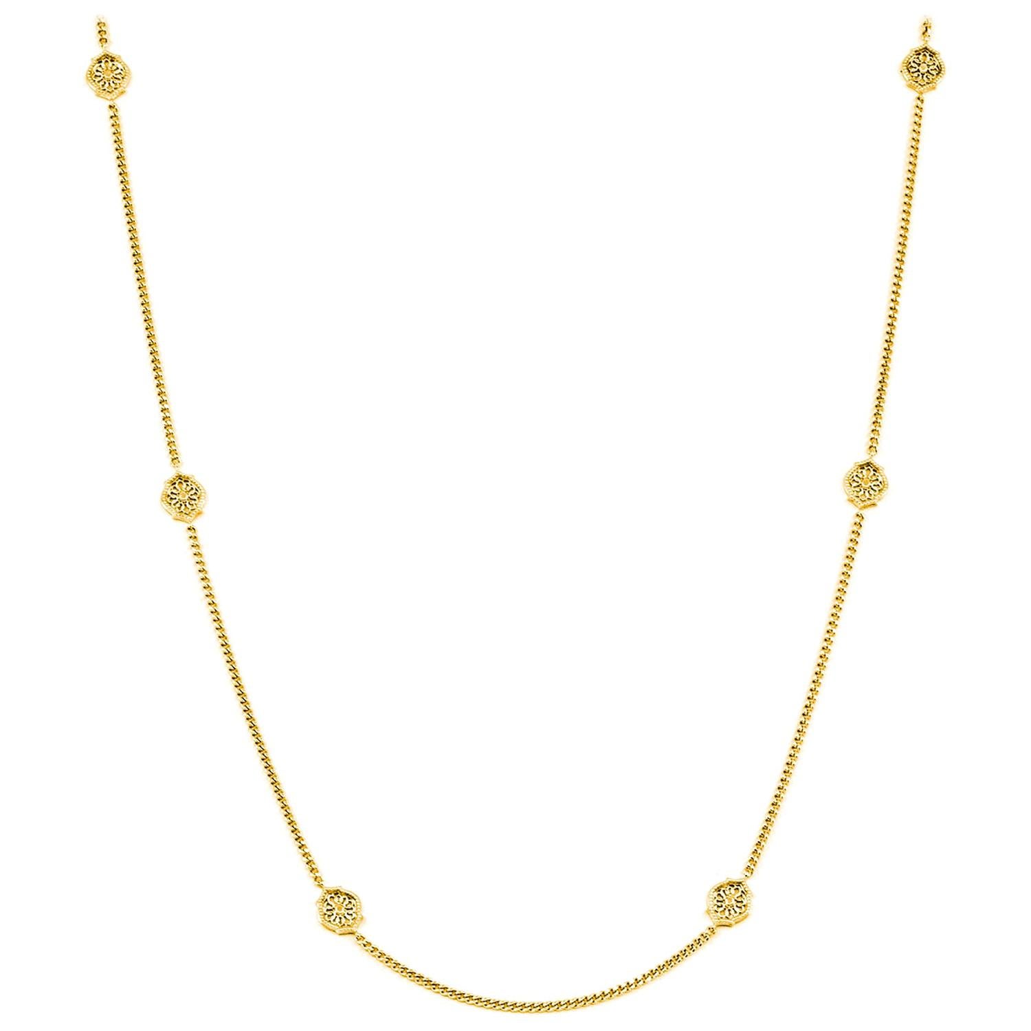 18 Karat Yellow Gold Mauresque Necklace Natalie Barney For Sale