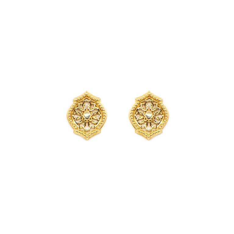 18 Karat Yellow Gold Mauresque Stud Earrings Natalie Barney In New Condition For Sale In Crows Nest, NSW