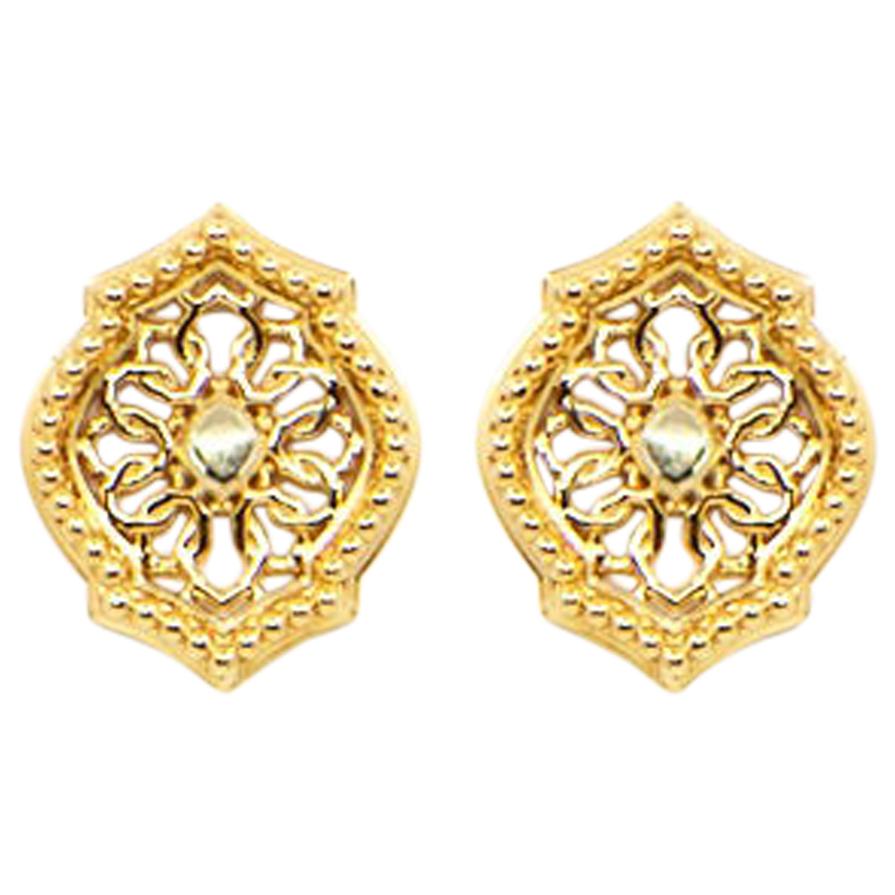 18 Karat Yellow Gold Mauresque Stud Earrings Natalie Barney For Sale