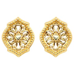 18 Karat Yellow Gold Mauresque Stud Earrings Natalie Barney