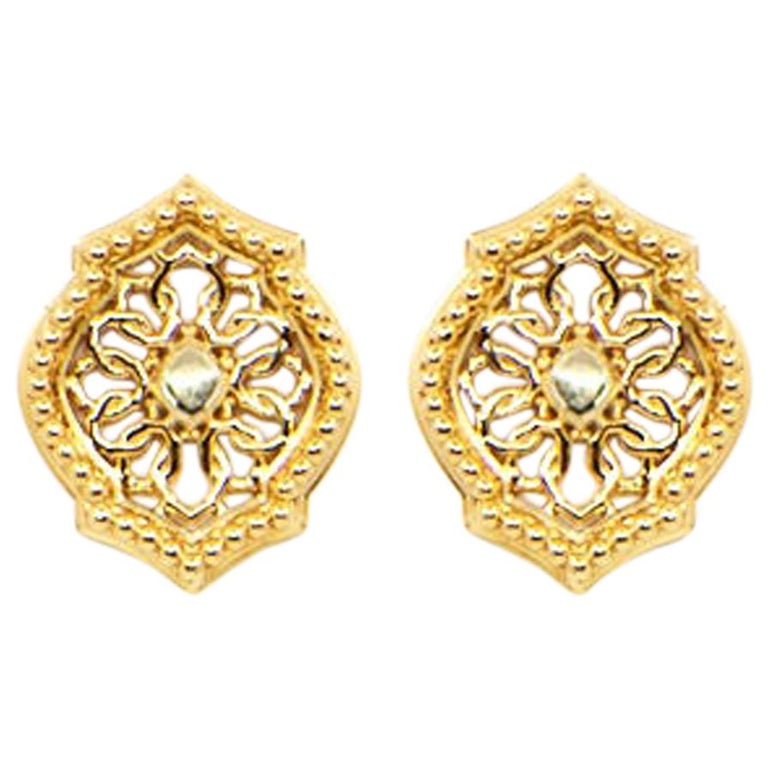 18 Karat Yellow Gold Mauresque Stud Earrings Natalie Barney For Sale at ...