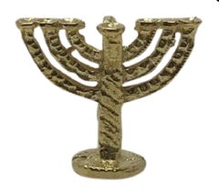 18 Karat Yellow Gold Menorah Charm or Pendent