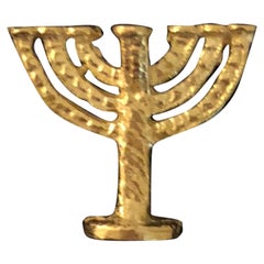 18 Karat Yellow Gold Menorah Charm or Pendent