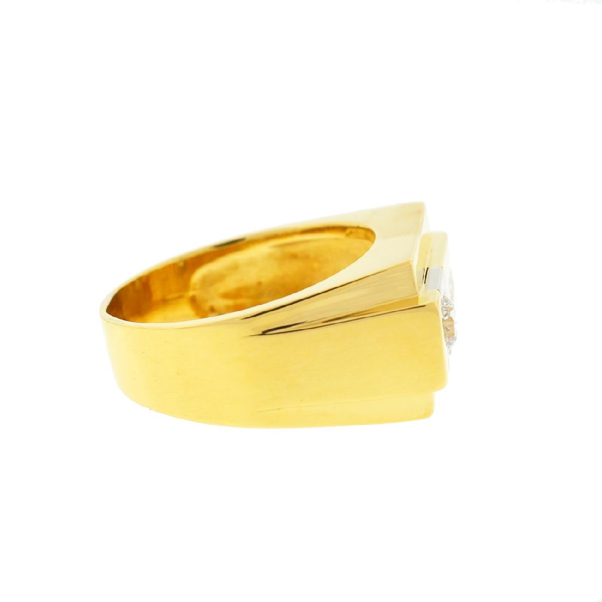 Company-N/A
Style-Gold Men's Diamond Band Ring 
Metal-18k Yellow Gold 
Size-11.5
Weight -18.29 grams
Stones-Diamonds  - .80 cts tw Approx
Sku-7341-1REE
