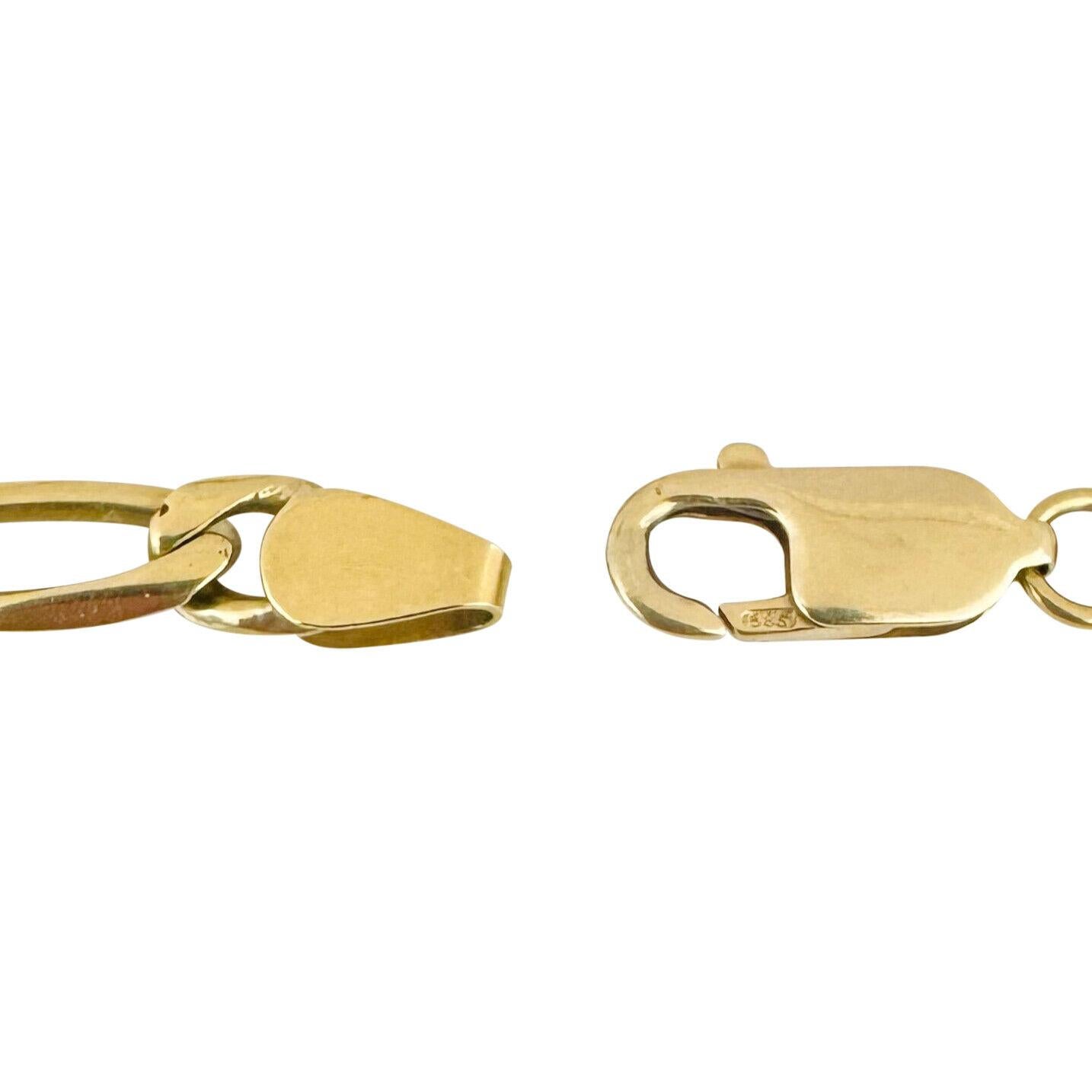 Bracelet à maillons Figaro en or jaune 18 carats pour hommes  Bon état - En vente à Guilford, CT