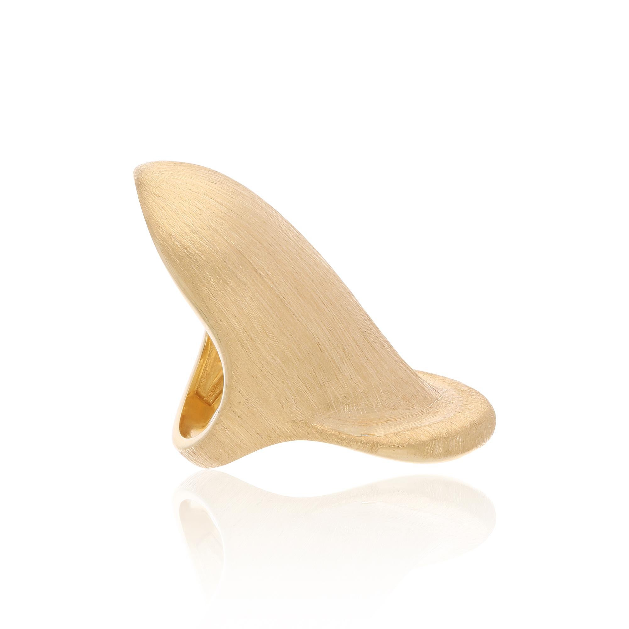 En vente :  Or jaune 18 carats Finition Mette Bague Cigare Longue Midi Bijoux Faits à la Main 4