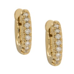 18 Karat Yellow Gold "Micro" Diamond Huggy Hoop Earrings