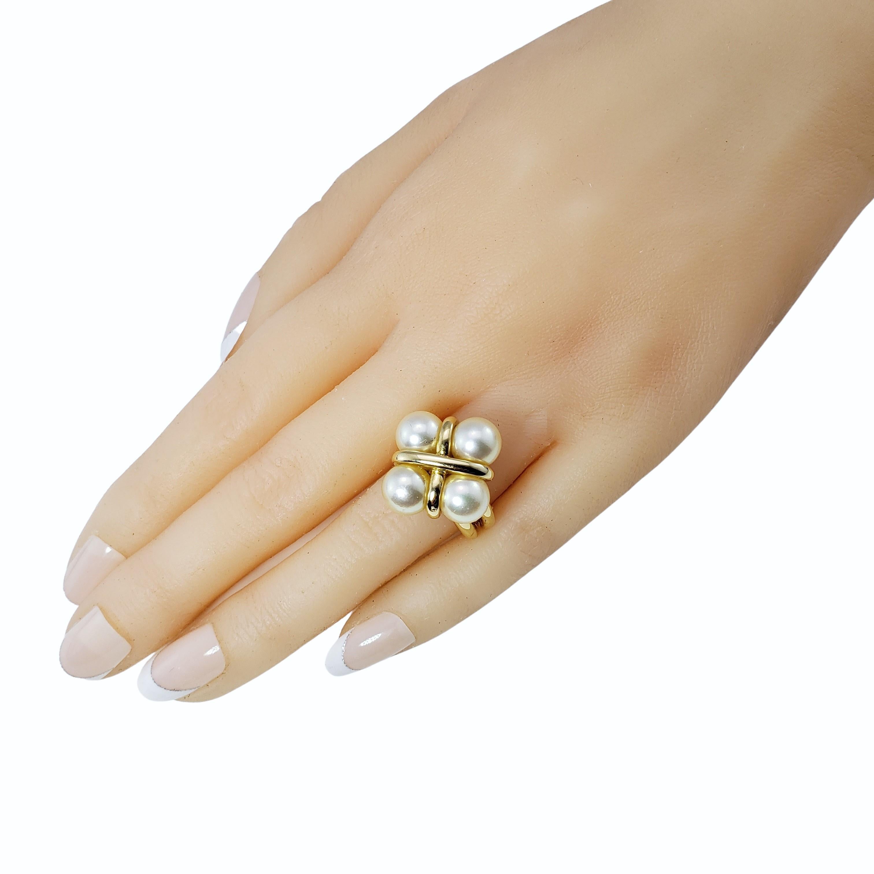 18 Karat Yellow Gold Mikimoto Pearl Ring 1