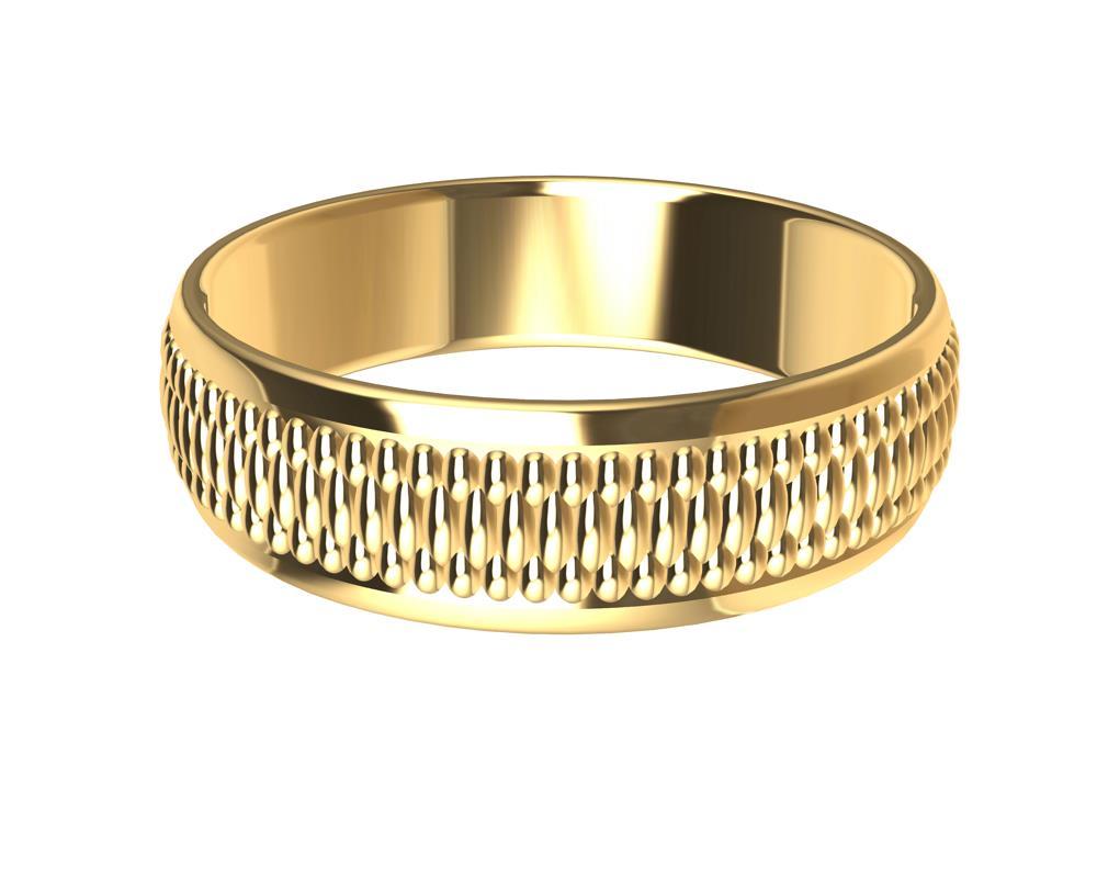 For Sale:  18 Karat Yellow Gold Milgrain Polished Wedding Band  3