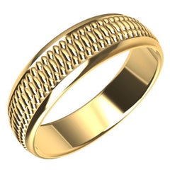 18 Karat Gelbgold Milgrain polierter Ehering