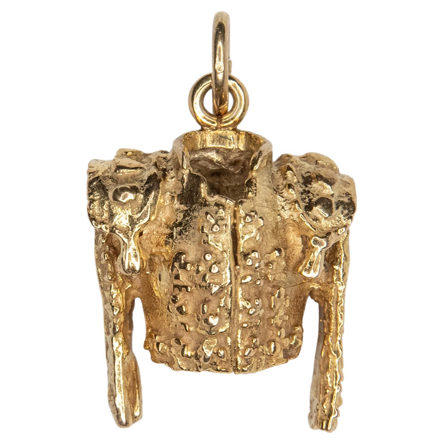 Yellow Gold Nantucket Basket Charm or Pendant at 1stDibs