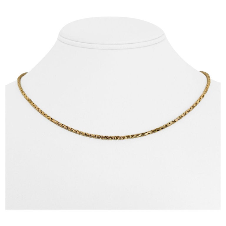 18 Karat Yellow Gold Milor Ladies Twisted Curb Link Chain Necklace Italy For Sale at 1stDibs