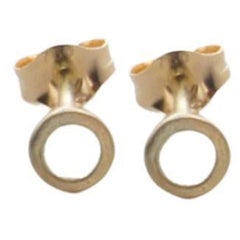 18-Karat Yellow Gold Mini Circle Earrings (SINGLE ONE)