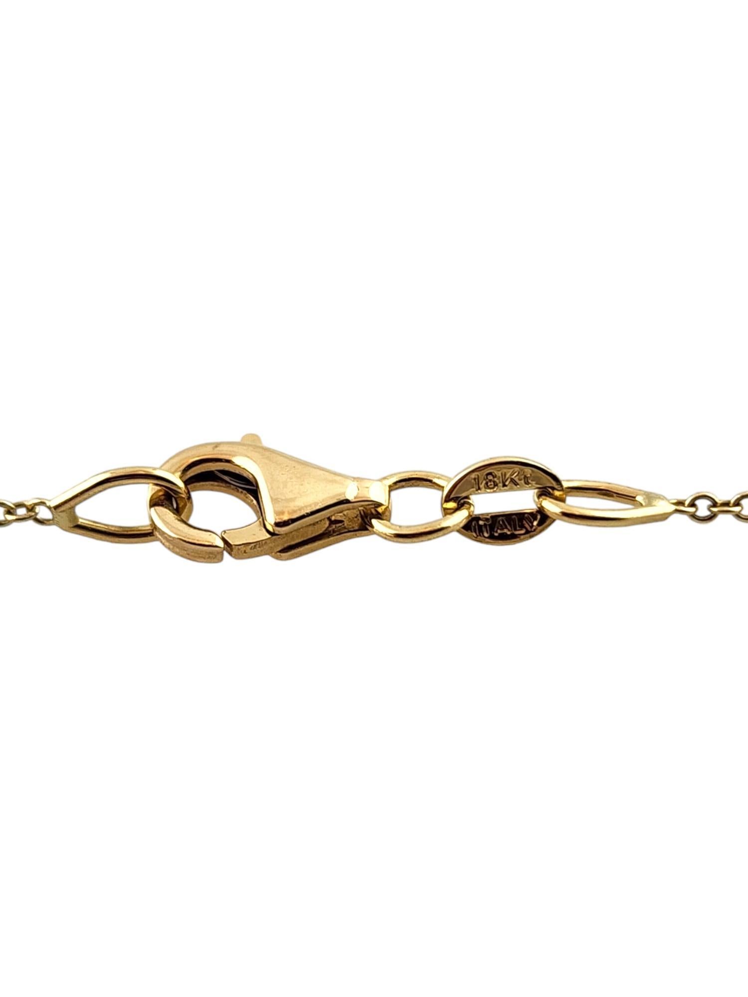 18 Karat Yellow Gold Mini Diamond Cross Necklace #18560 1