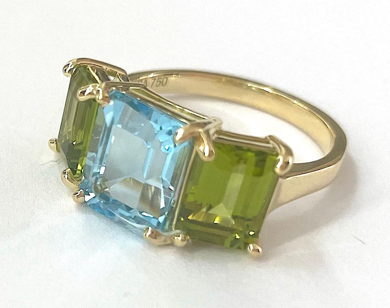 Christina Addison 18 Karat Yellow Gold Mini Emerald Cut Ring with Citrine For Sale 1