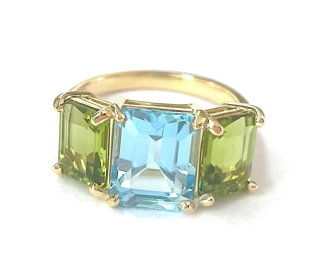 Christina Addison 18 Karat Yellow Gold Mini Emerald Cut Ring with Citrine For Sale 2