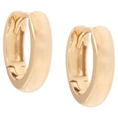 18 Karat Yellow Gold Mini Huggie Hoop Earrings