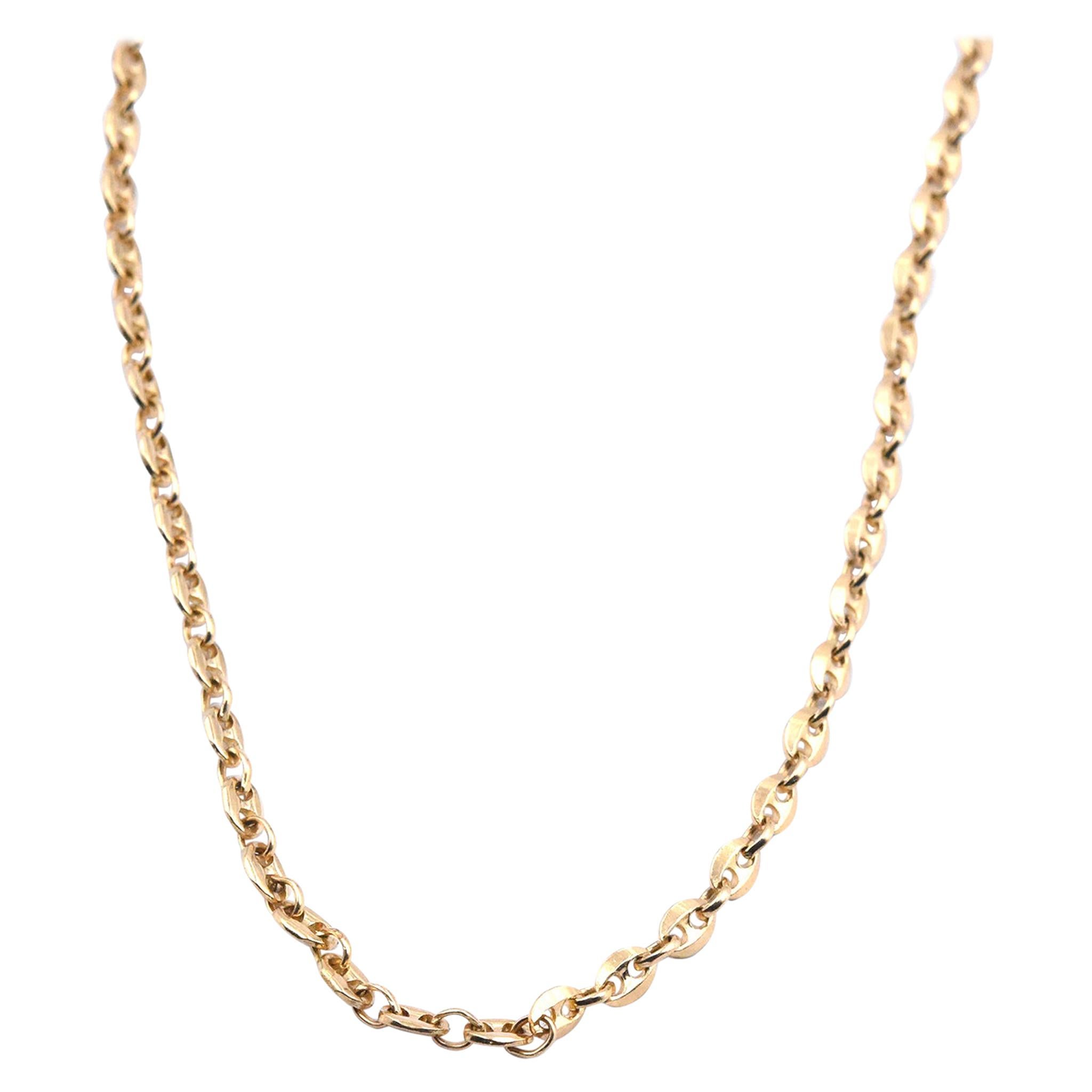 18 Karat Yellow Gold Modern Link Chain Necklace