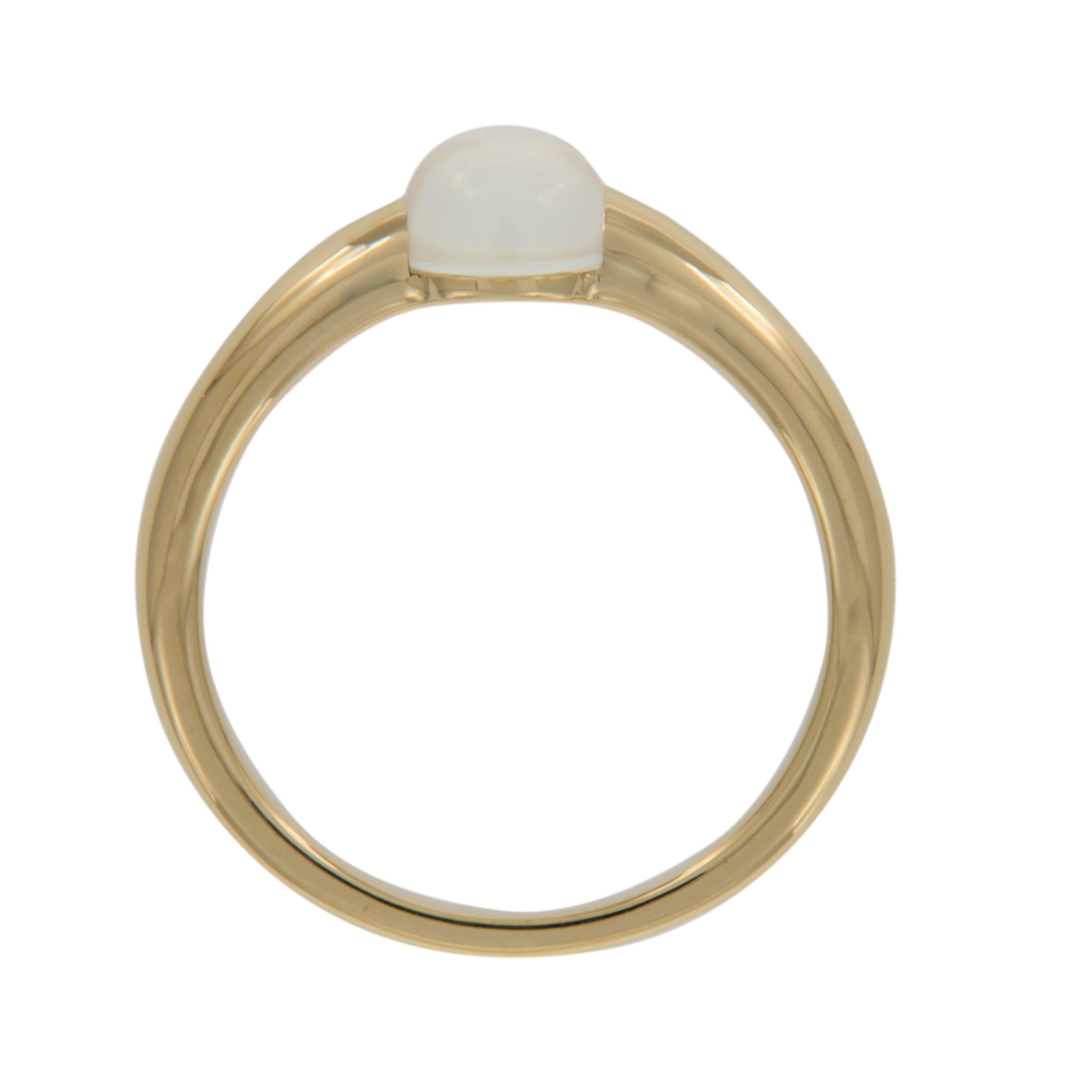 18 Karat Gelbgold Mondstein Mode-Ring (Zeitgenössisch) im Angebot