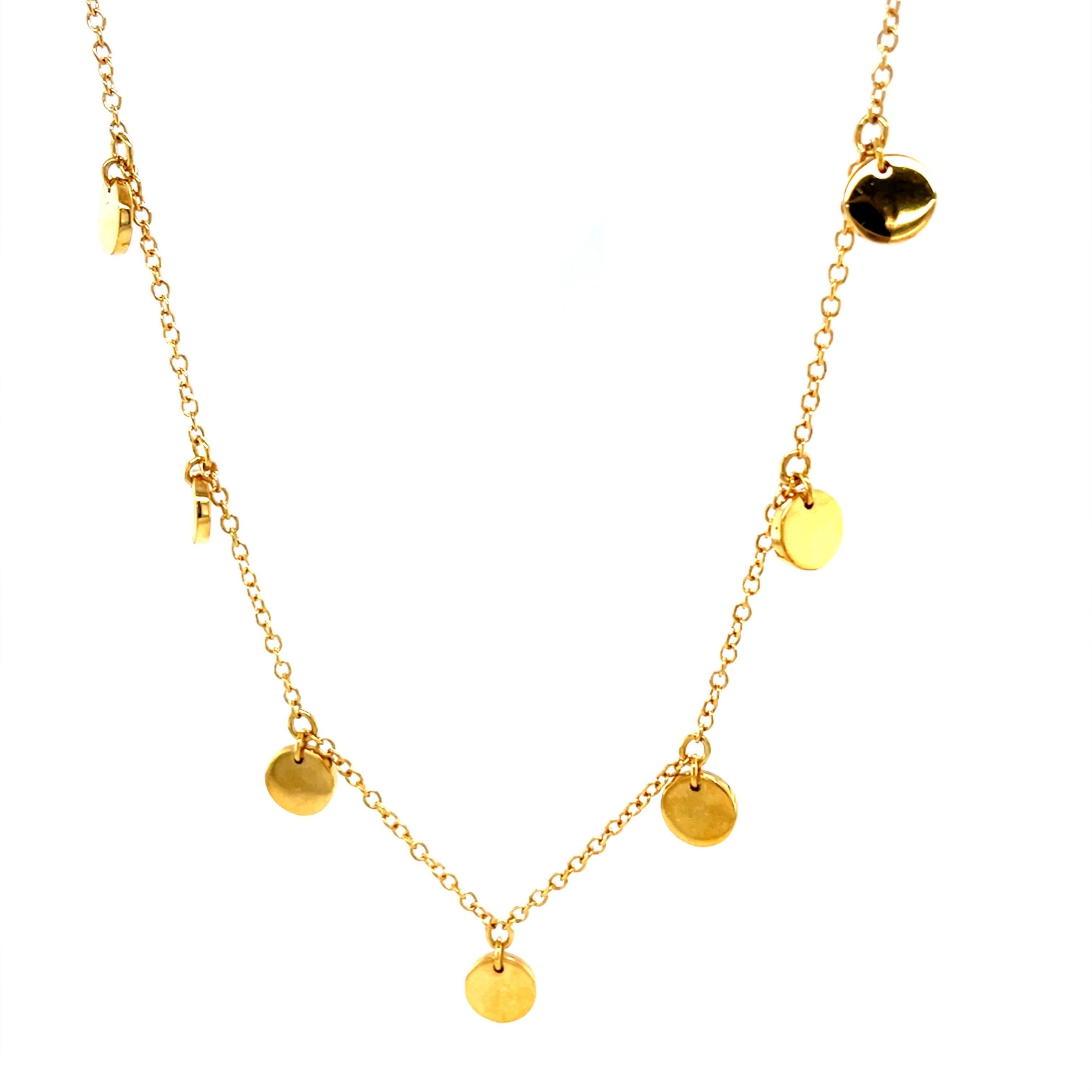 Taille ronde Collier à breloques multiples en or jaune 18 carats et diamants en vente