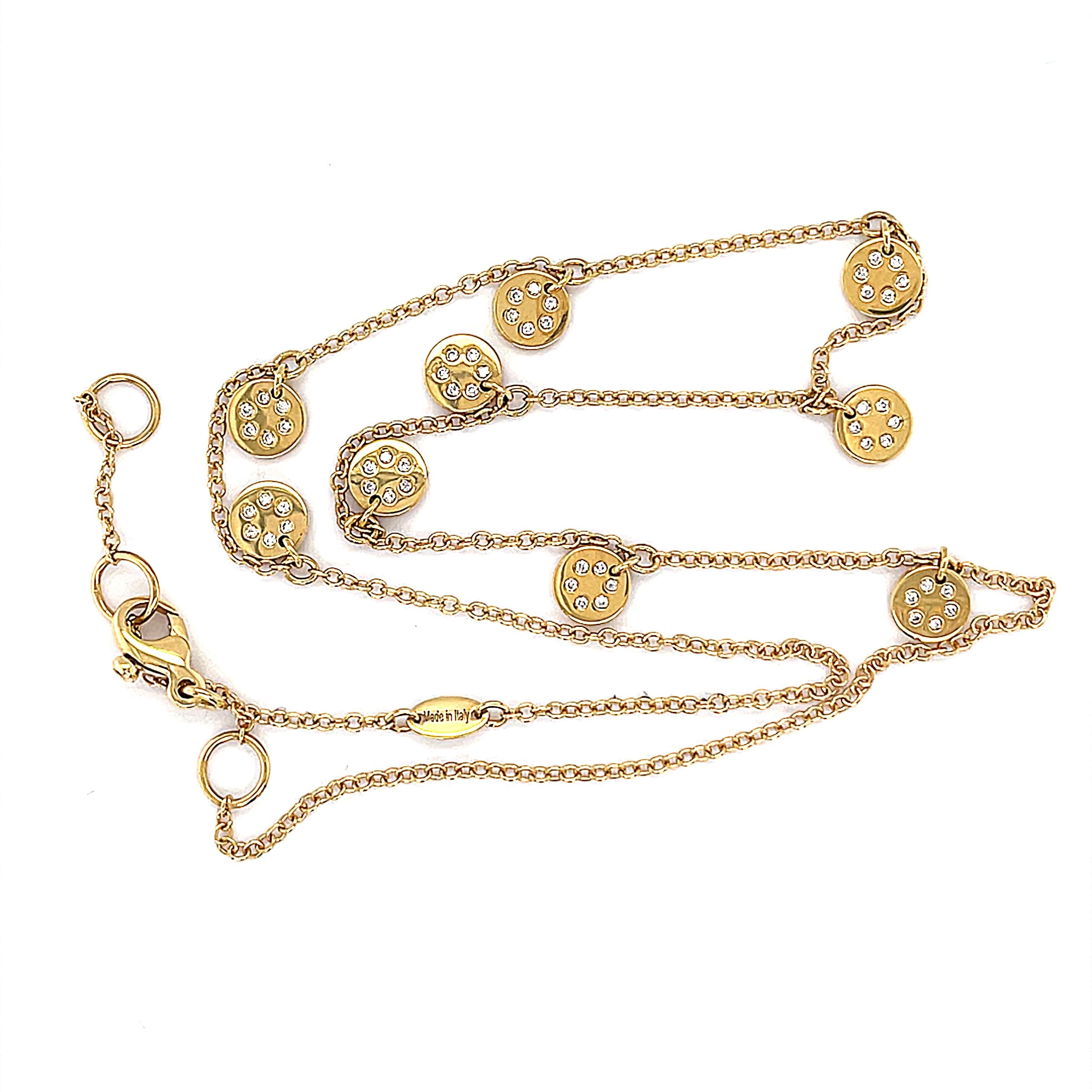 Contemporary 18 Karat Yellow Gold Multi Charm Diamond Necklace For Sale