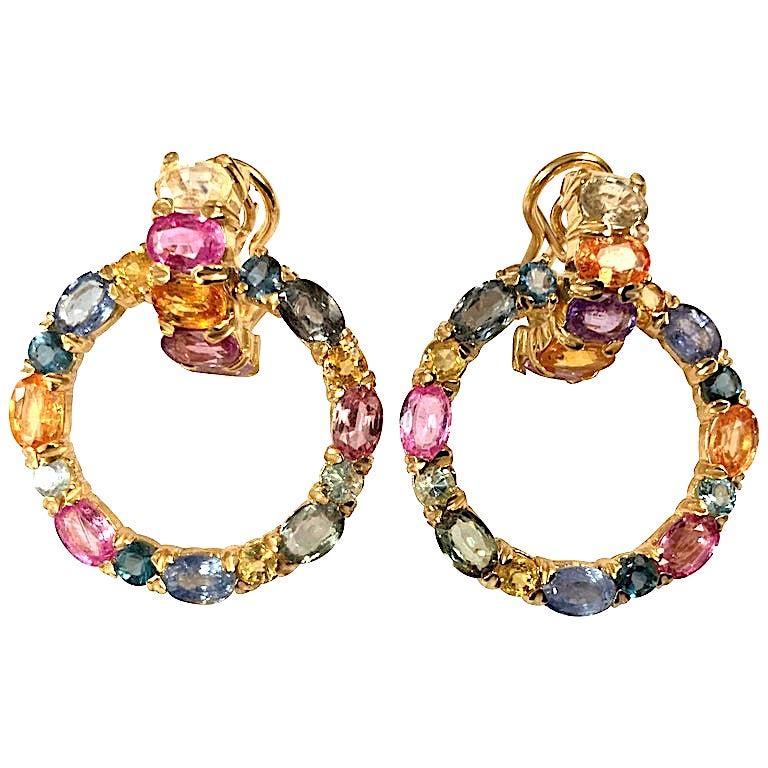 multi color hoop earrings
