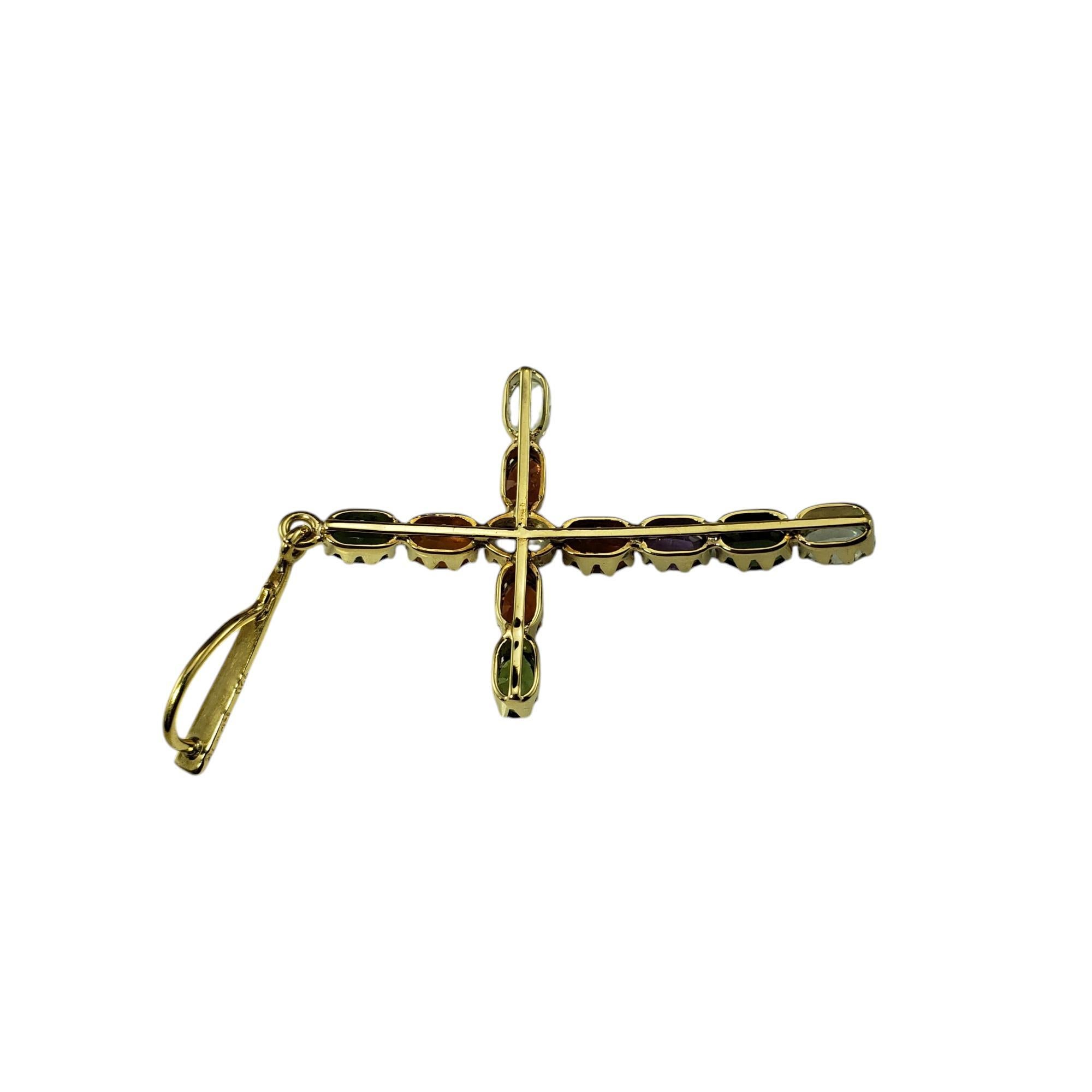 Contemporain Pendentif croix multi-pierres en or jaune 18 carats  #19738 en vente