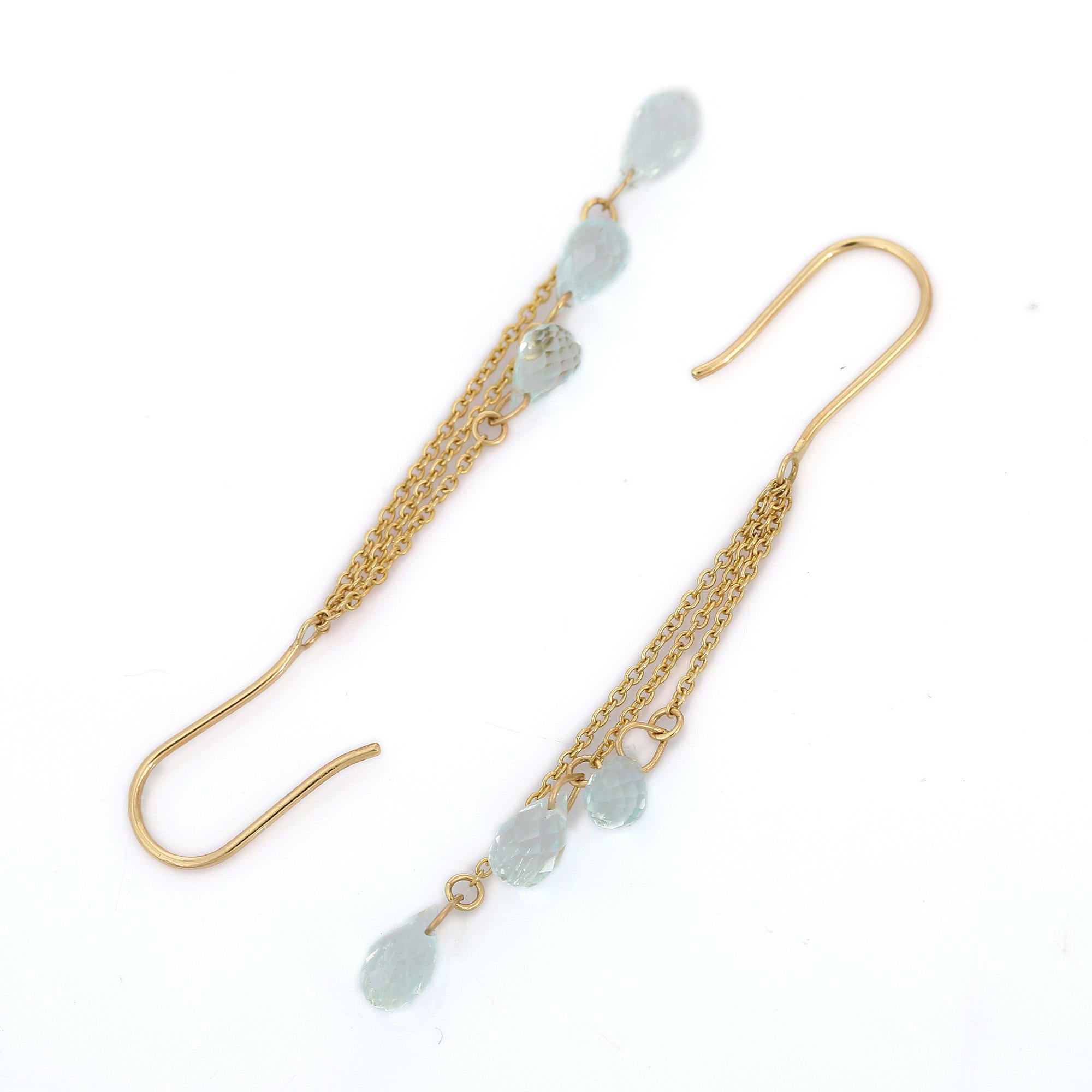 You shall need aquamarine drop earrings to make a statement with your look. These earrings create a sparkling, luxurious look featuring drop cut gemstone. Lightweight and gorgeous, these are a great bridesmaid, wedding or christmas gift for anyone