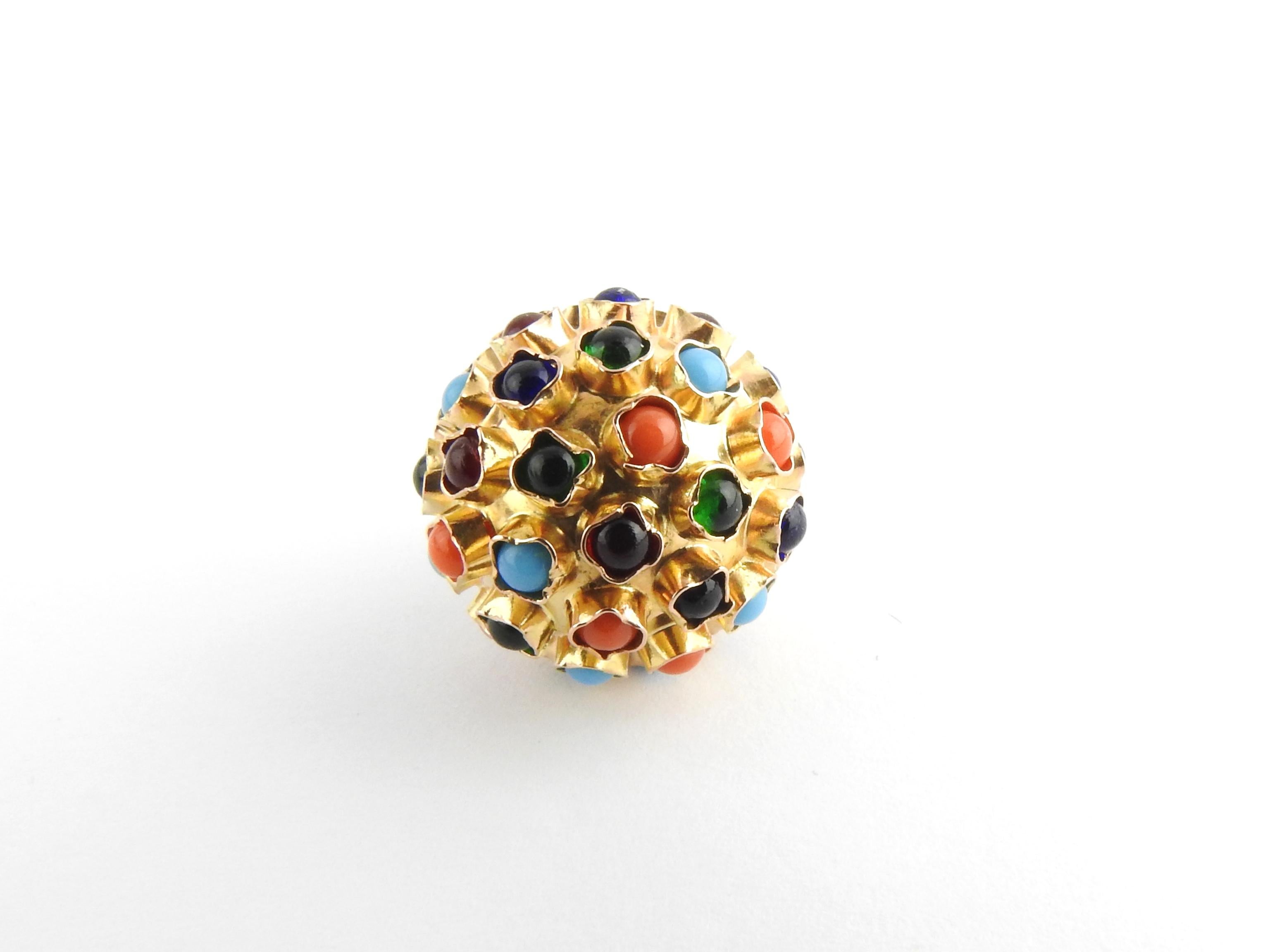 18 Karat Yellow Gold Multi Stone Sputnik Charm 2