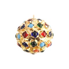 18 Karat Yellow Gold Multi Stone Sputnik Charm