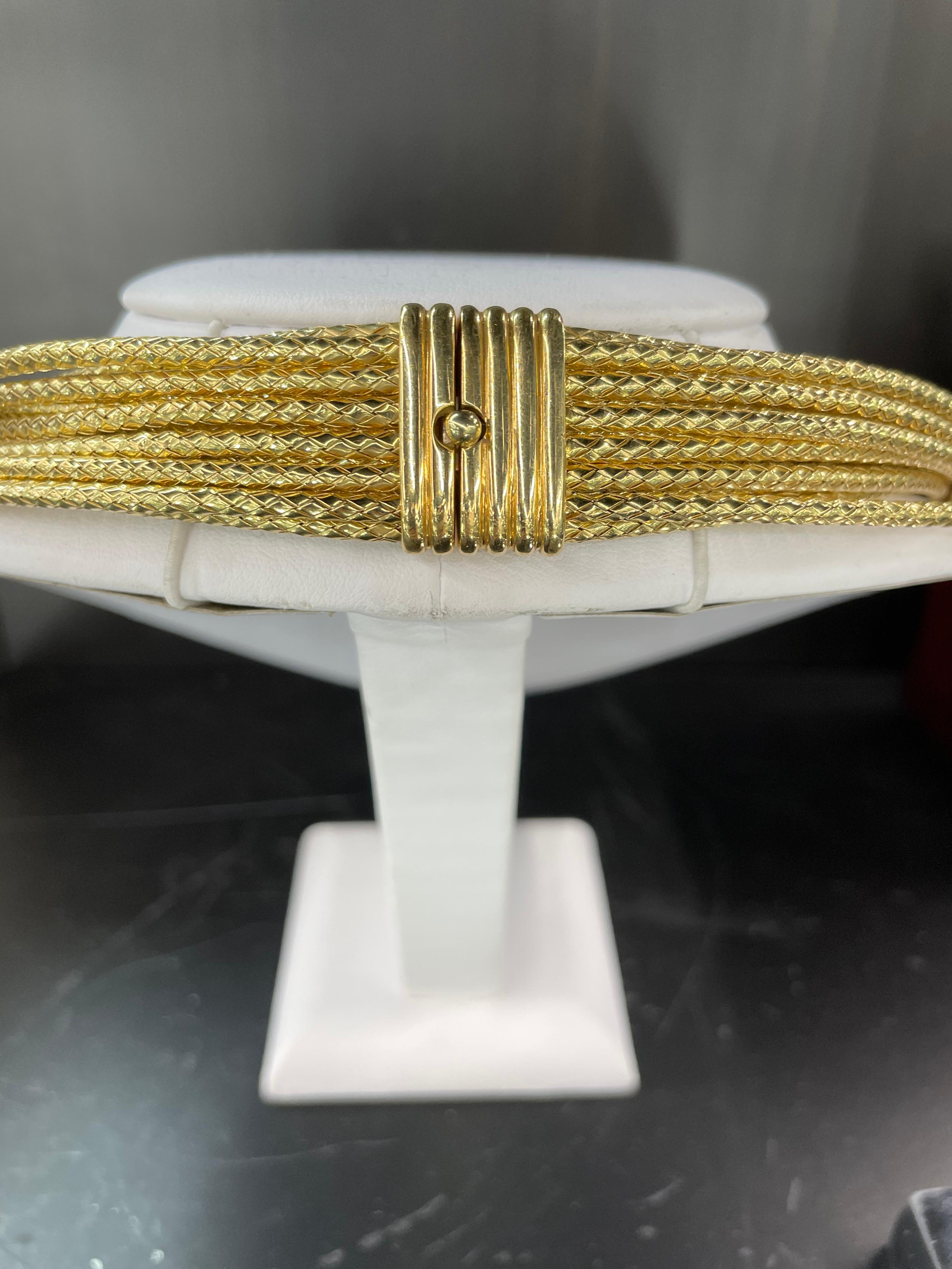 18 Karat Yellow Gold Multi Textured Rope Necklace 161.3 Grams Made in Roma For Sale 1
