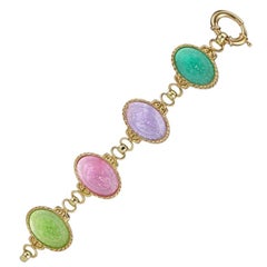 18 Karat Yellow Gold Multicolored Bracelet