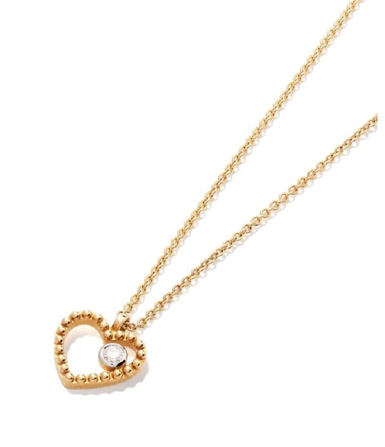 18k saudi gold necklace with heart pendant
