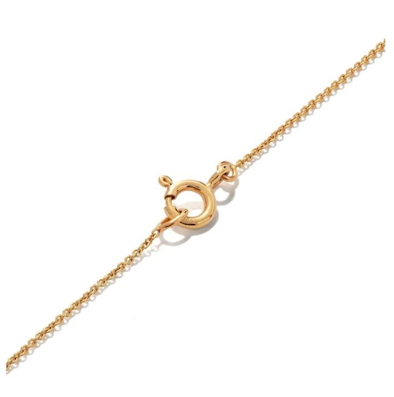 Round Cut 18 Karat Yellow Gold Mye Heart Beading Diamond Necklace For Sale