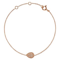 18 Karat Yellow Gold Mye Pear Beading Pave Diamond Bracelet
