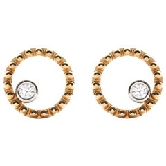 earrings pave diamond gold stud mye karat beading yellow