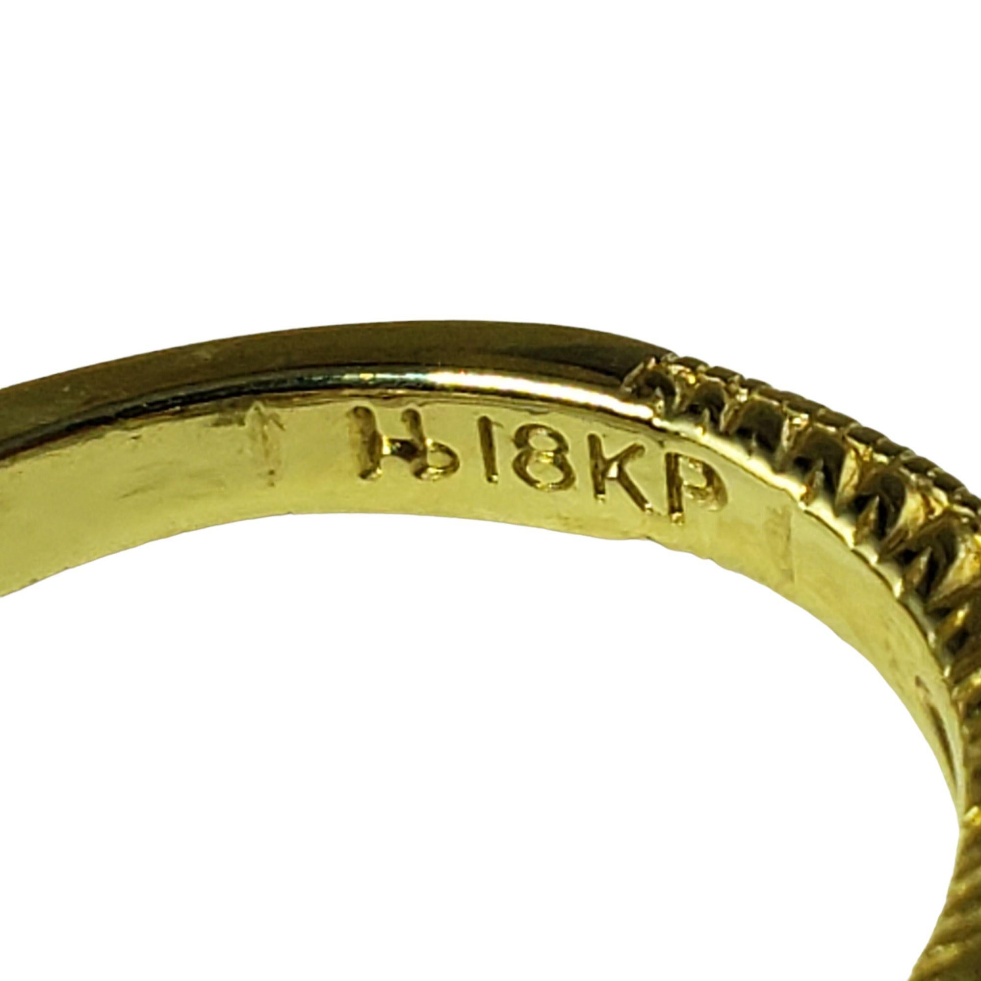18 Karat Yellow Gold Natural Emerald and Diamond Ring Size 7 #14485 1