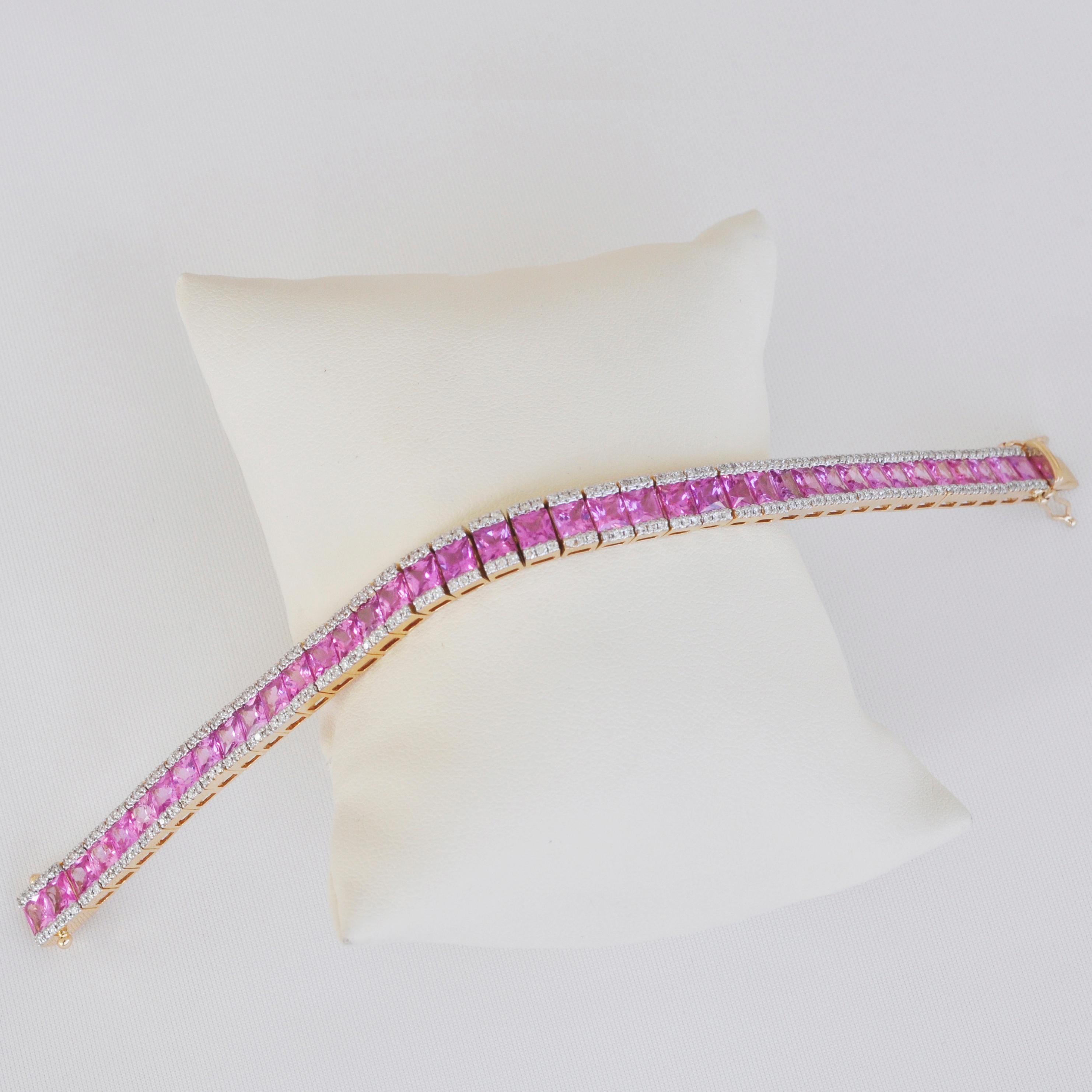 pink sapphire tennis bracelet