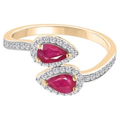 Oro giallo 18 carati, rubino naturale, diamante, aureola di passaggio, anello nuziale regalo