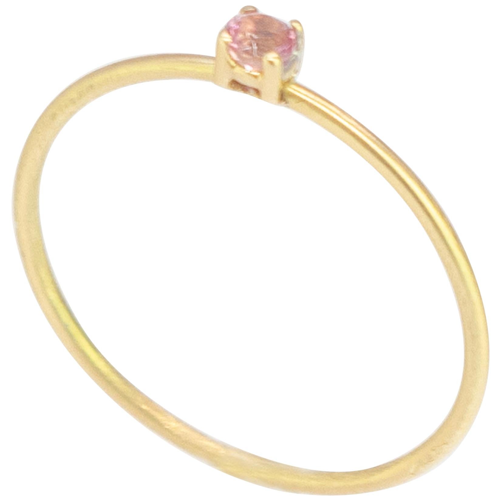 18 Karat Yellow Gold Natural Sapphire Brilliant Cut Solitaire Cocktail Ring