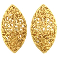 18 Karat Yellow Gold Navette Earrings by Buccellati