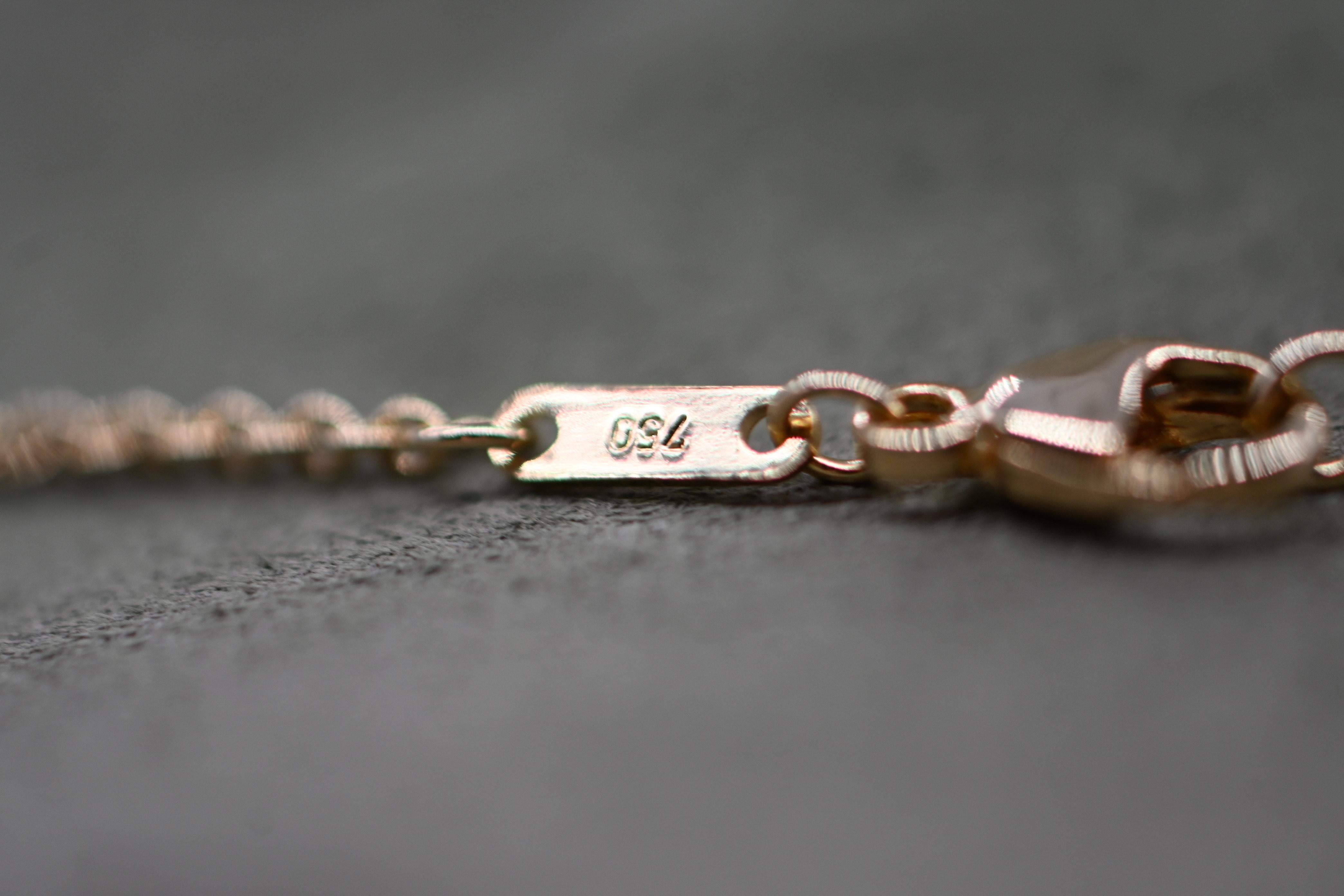 Brilliant Cut 18 Karat Yellow Gold Necklace with Champagne South Sea Pearl and Diamonds For Sale
