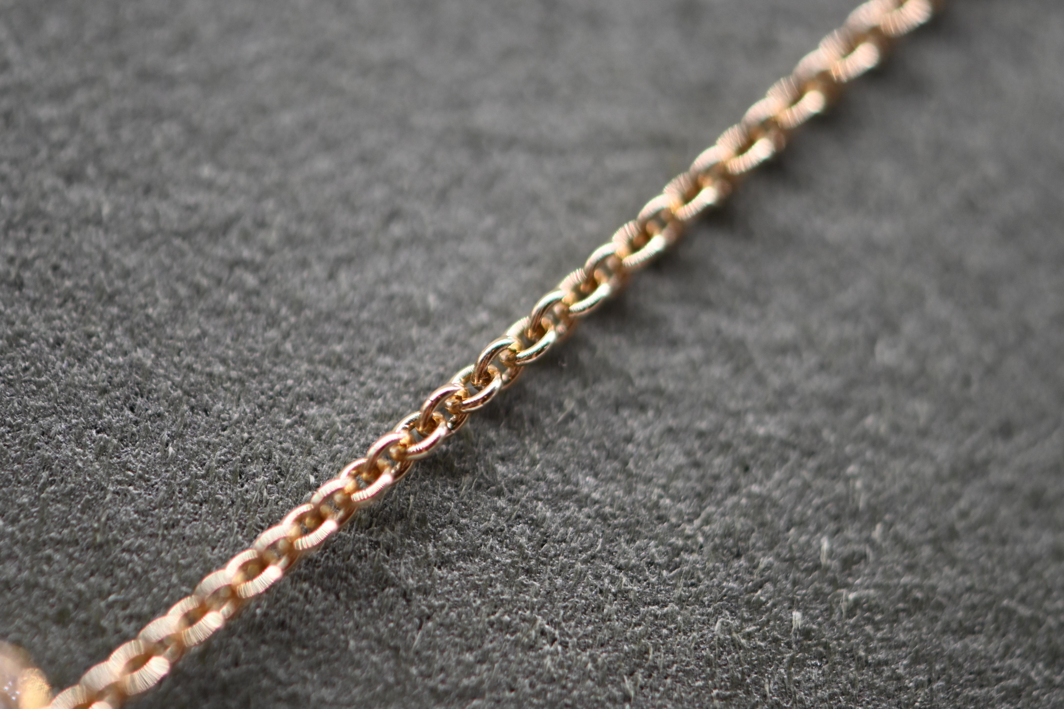 Women's 18 Karat Yellow Gold Necklace with Champagne South Sea Pearl and Diamonds For Sale