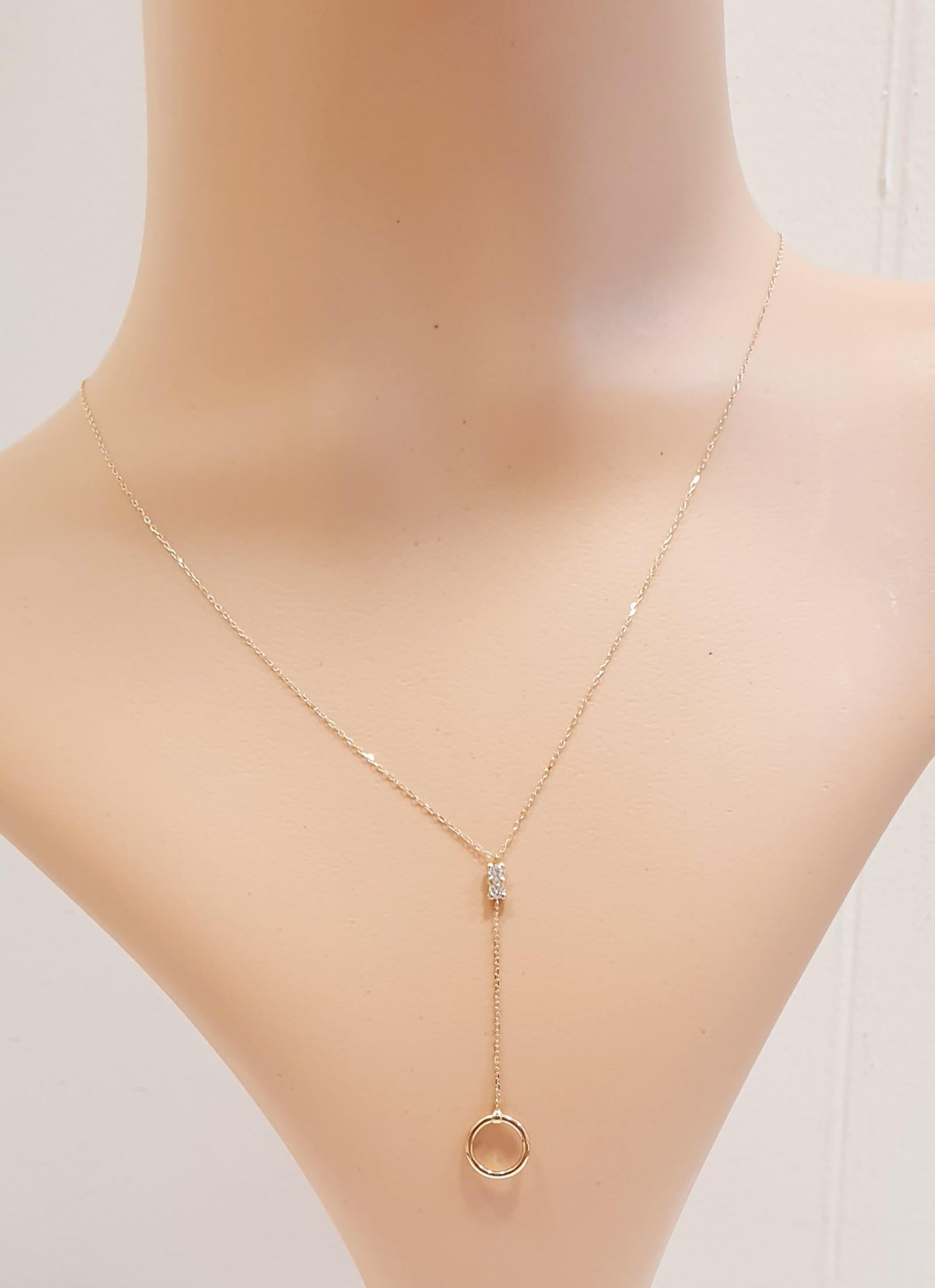 Brilliant Cut 18 Karat Yellow Gold Necklace with Gold Tie-Shaped Pendant and Diamonds For Sale