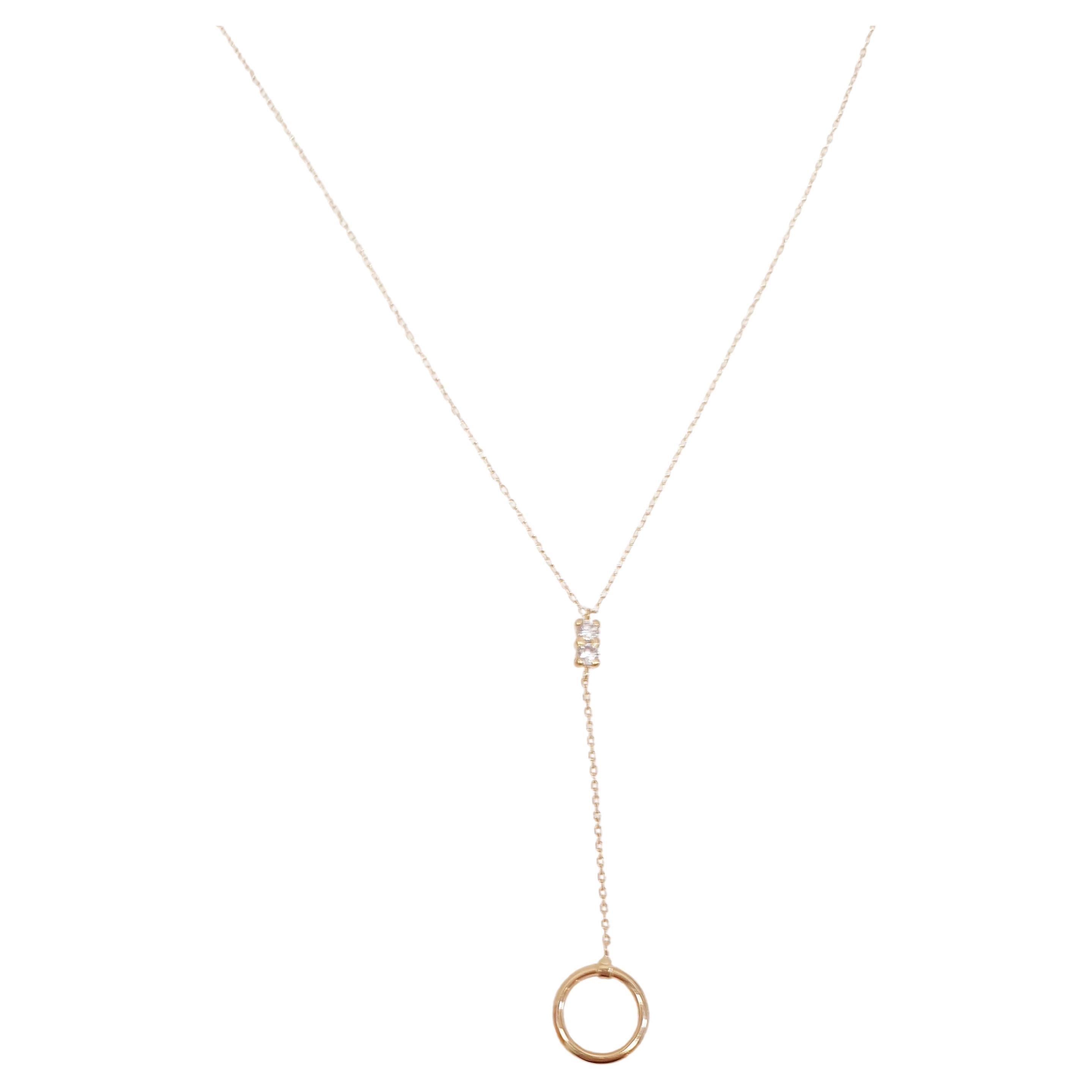 18 Karat Yellow Gold Necklace with Gold Tie-Shaped Pendant and Diamonds For Sale