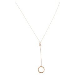 18 Karat Yellow Gold Necklace with Gold Tie-Shaped Pendant and Diamonds