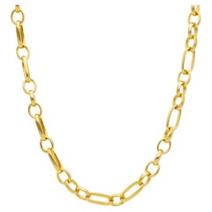 Halskette aus 18 Karat Gelbgold mit ovalen und runden Gliedern